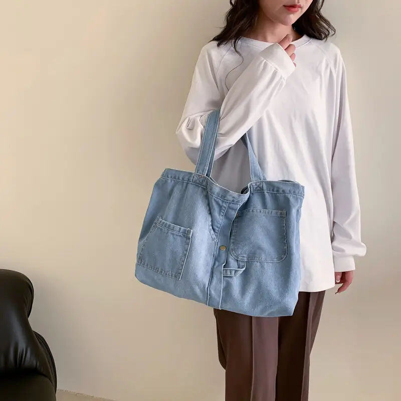 Light Blue Denim Shoulder Bag 2023 Spring New - Image 5
