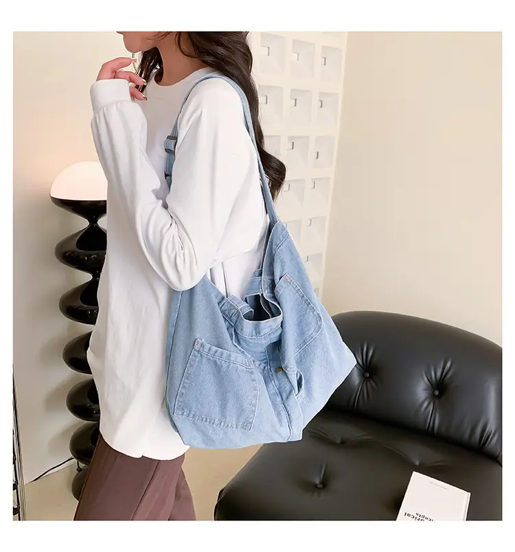 Light Blue Denim Shoulder Bag 2023 Spring New — feature 14