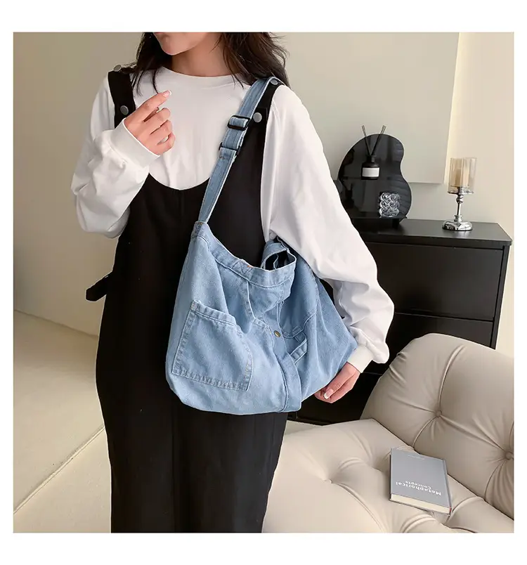 Light Blue Denim Shoulder Bag 2023 Spring New — feature 17