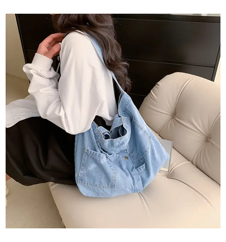 Light Blue Denim Shoulder Bag 2023 Spring New — feature 18