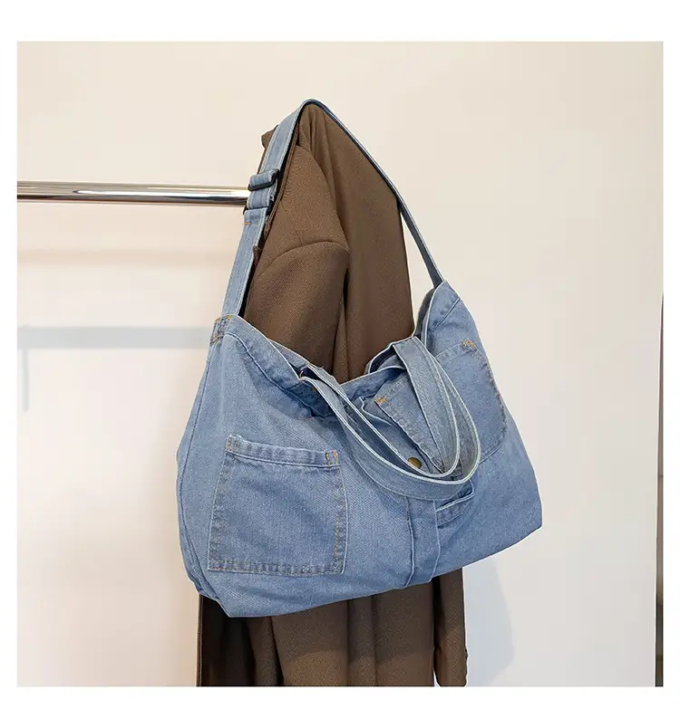 Light Blue Denim Shoulder Bag 2023 Spring New — feature 22