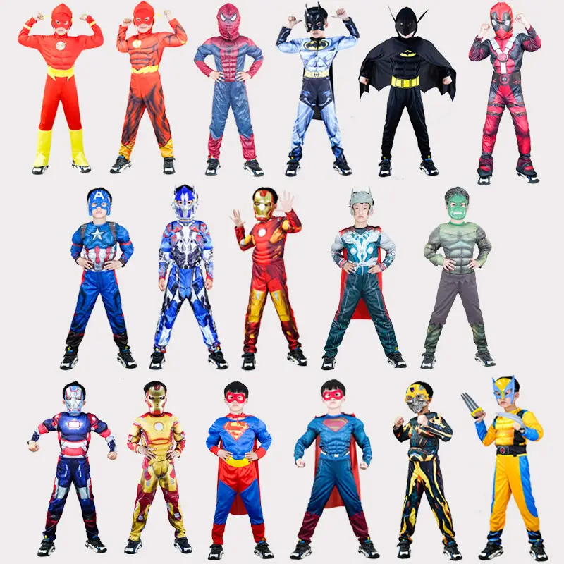 Kids Hulk Captain America Iron Man Optimus Prime Thor cos Muscle Costume Halloween Show Costume - Image 25