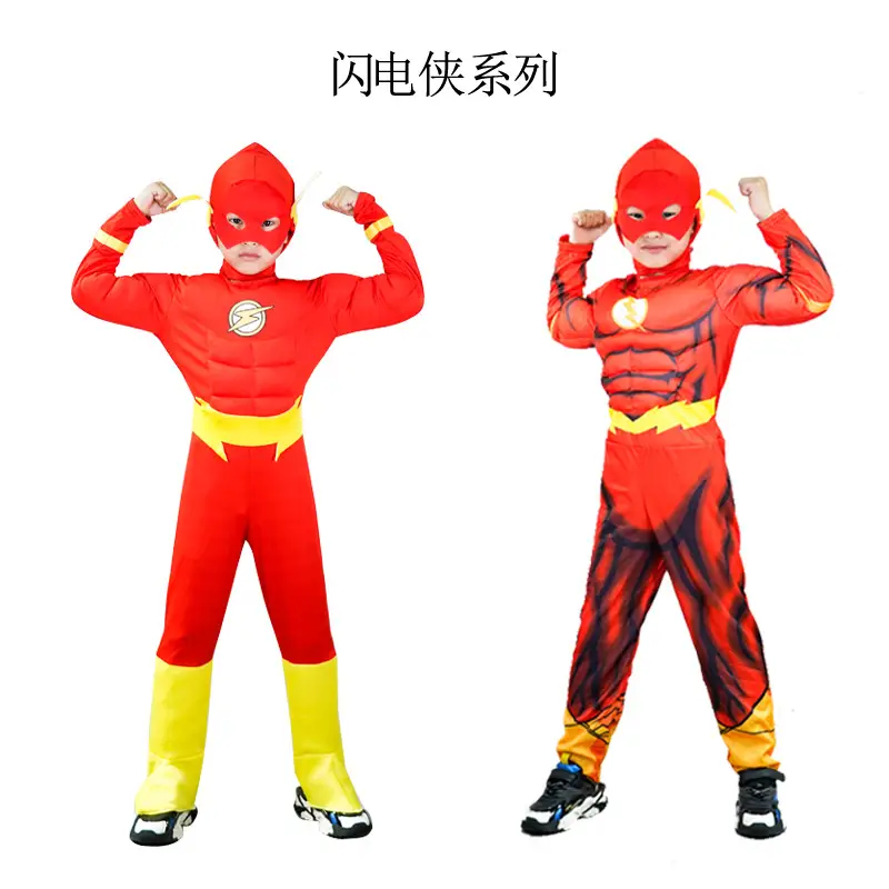 Kids Hulk Captain America Iron Man Optimus Prime Thor cos Muscle Costume Halloween Show Costume — feature 7