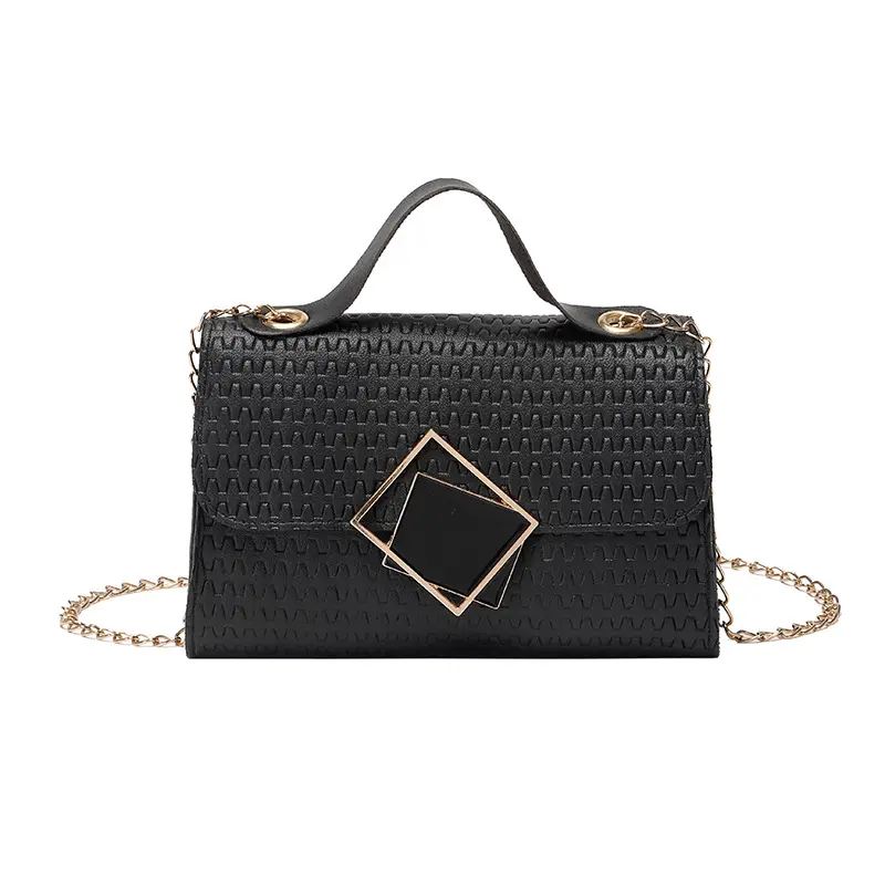 2023 New Korean Style Women's Black Chain Embossed Bag - Image 9