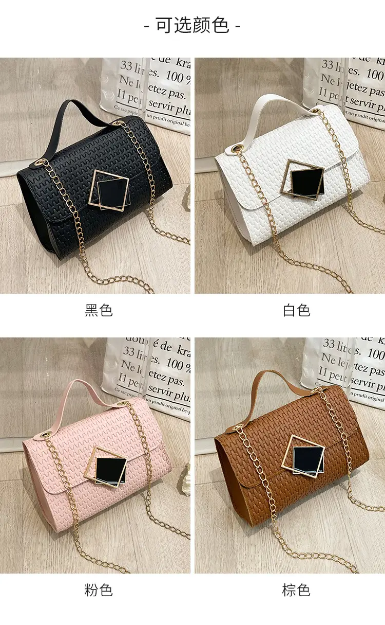 2023 New Korean Style Women's Black Chain Embossed Bag — feature 4