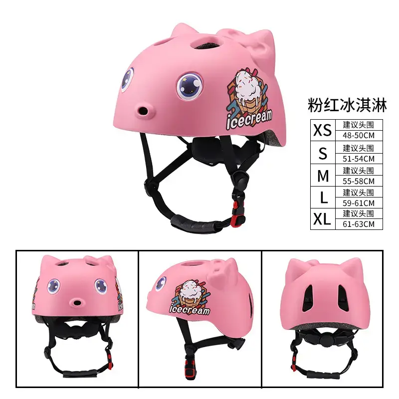 Pink Cartoon Kids Helmet for Scooter Roller Skating - Image 3