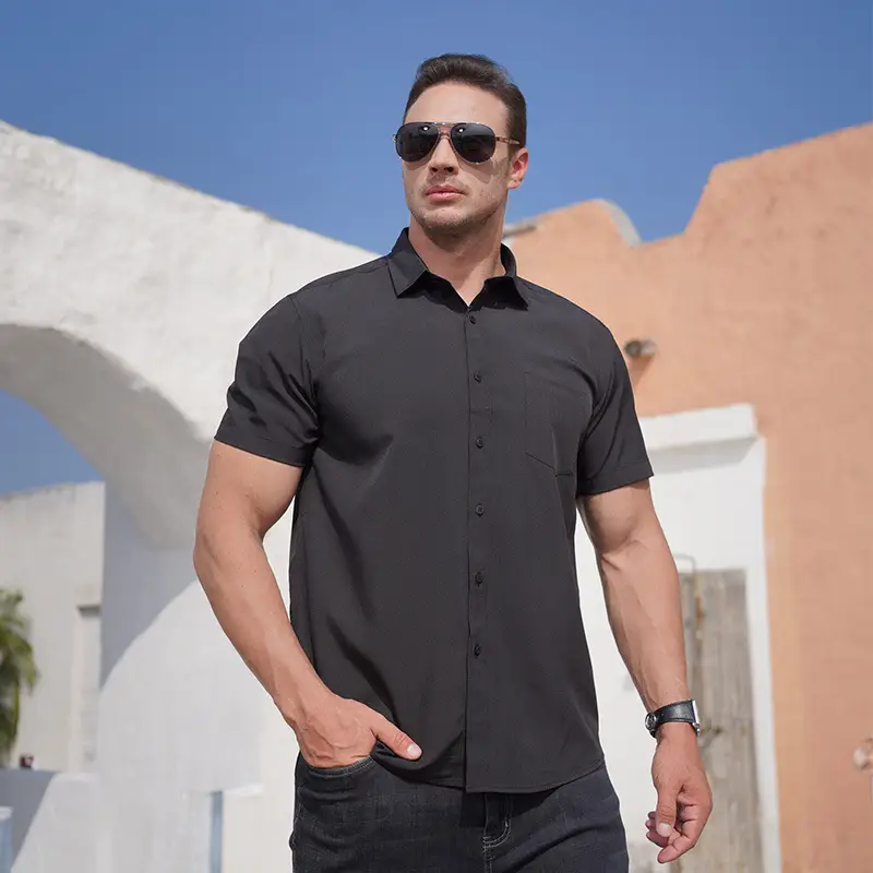 Men's Maroon Short Sleeve Shirt Extra Large Business Casual - Image 10