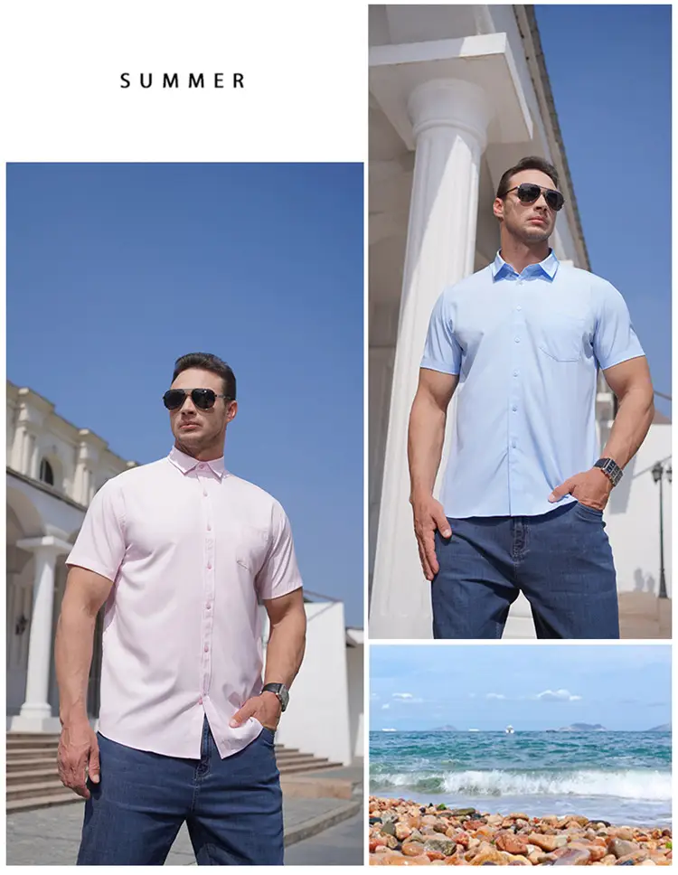 Men's Maroon Short Sleeve Shirt Extra Large Business Casual — feature 11