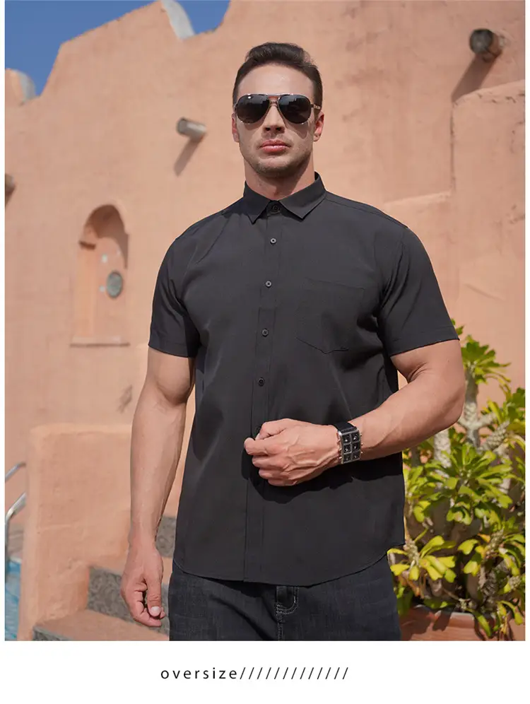 Men's Maroon Short Sleeve Shirt Extra Large Business Casual — feature 18