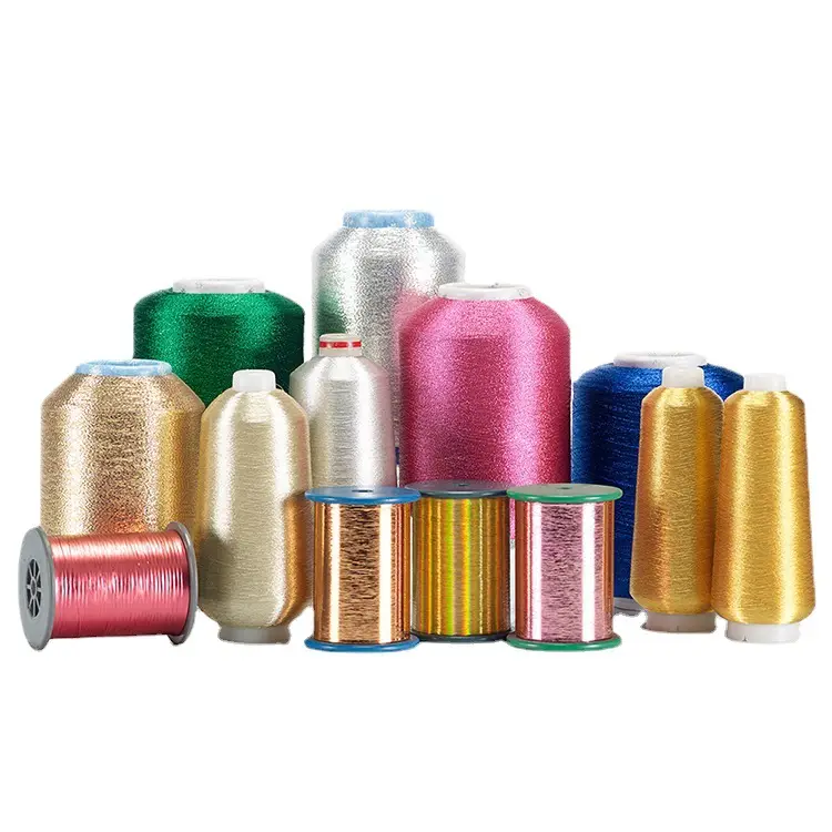 Mxmh Single Pack Double Pack Flat Silver Wire Ms Embroidery Thread m High Temperature Resistant Water Soluble Polyester Thread 100g Gold Wire Flat Gold Wire