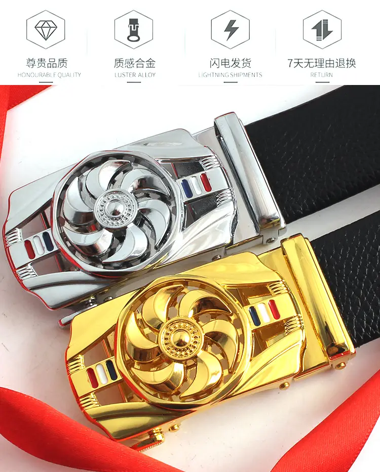 Men's Gold Mechanical Belt with Crystal Buckle โ feature 2