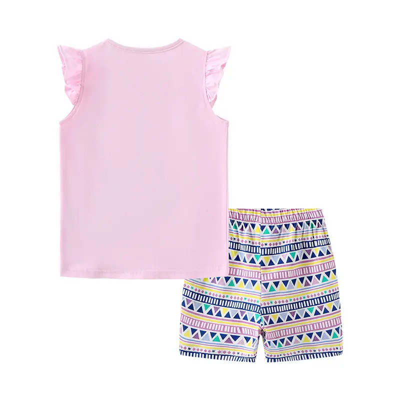 Kids Summer Knitted Vest Set with Cartoon Dinosaur Print - Image 3