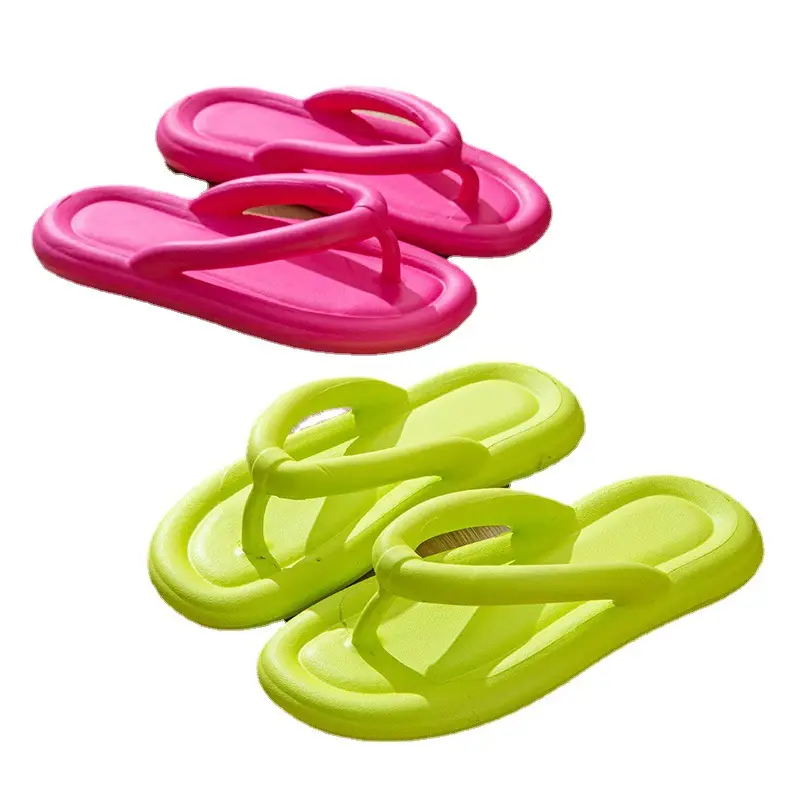 Women Green Soft Flip Flops Non-Slip