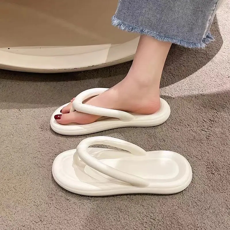 Women Green Soft Flip Flops Non-Slip