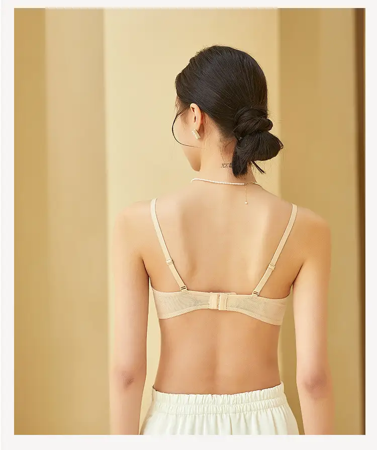 Tangge Silk Satin Rings-Free Bra Green Big Chest — feature 12