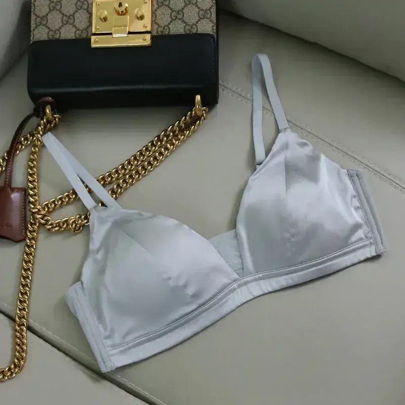Tangge Silk Satin Rings-Free Bra Green Big Chest - Image 2