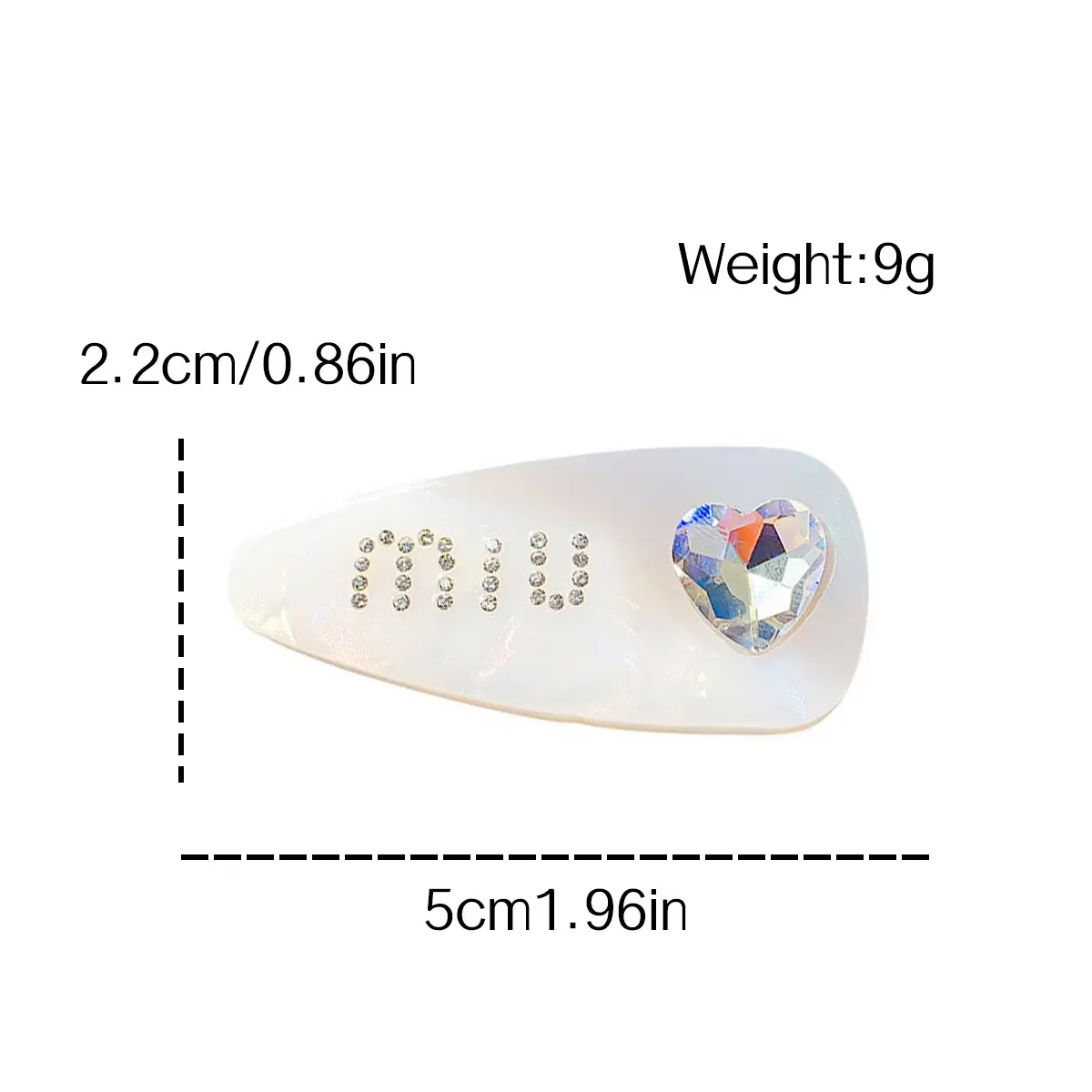 Korean Style Acetic Acid Plate Hairpin Love Diamond Clip - Image 10