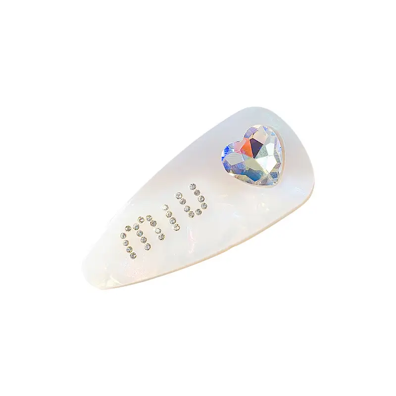 Korean Style Acetic Acid Plate Hairpin Love Diamond Clip - Image 11