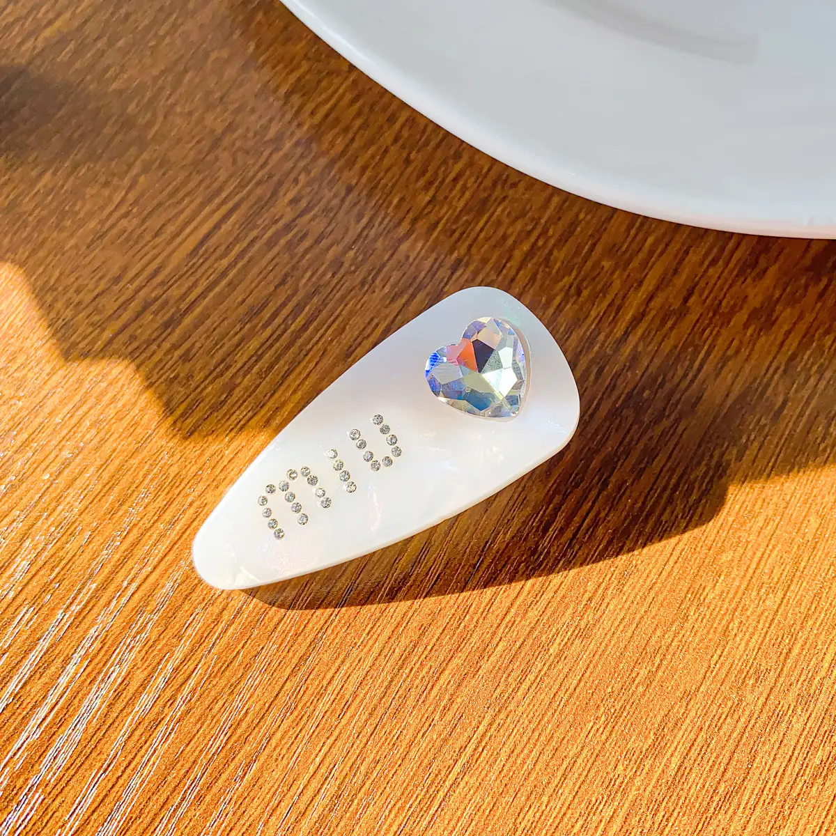 Korean Style Acetic Acid Plate Hairpin Love Diamond Clip - Image 5