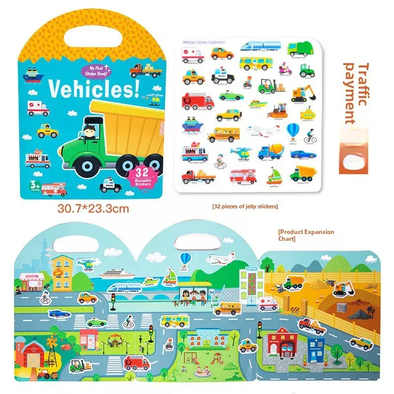 Portable Space Jelly Sticker Book for Kids 30x23cm - Image 2