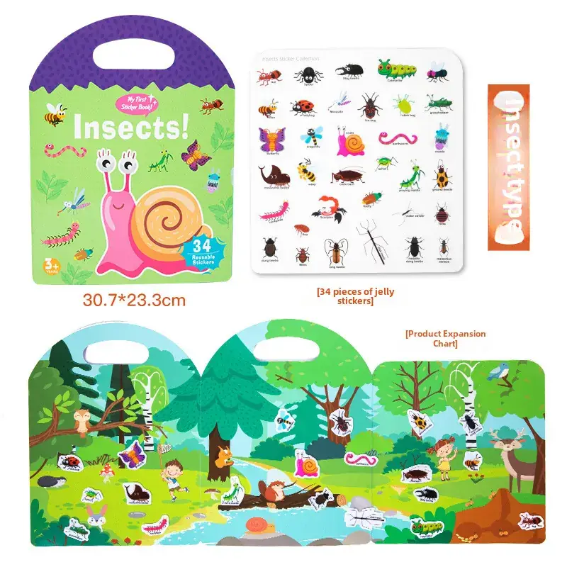 Portable Space Jelly Sticker Book for Kids 30x23cm - Image 4