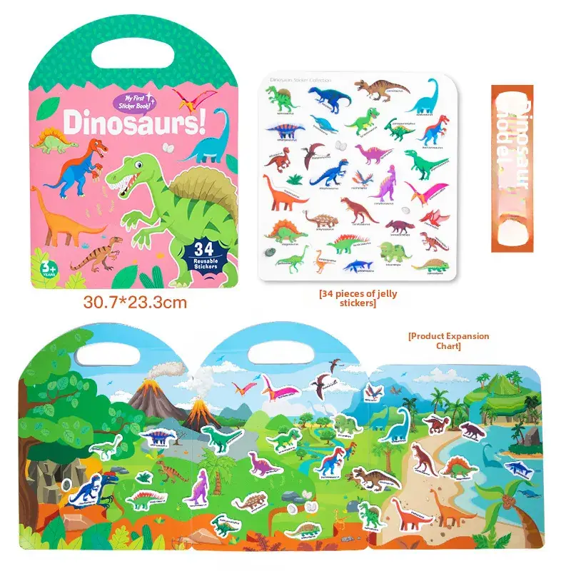 Portable Space Jelly Sticker Book for Kids 30x23cm - Image 6