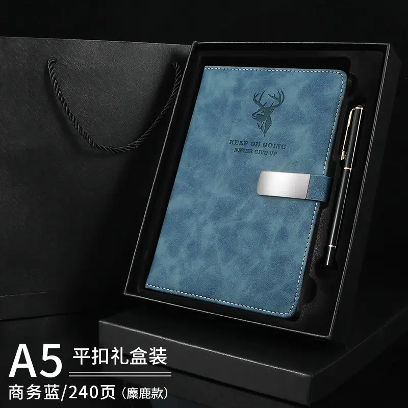 A5 Buckle Notebook Luxury Blue Thickened Custom Skin Feel