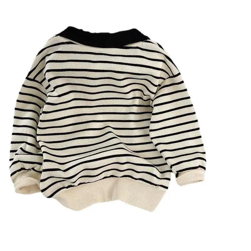 Boys Striped Sweatshirt 2026 New Korean Style - Image 6
