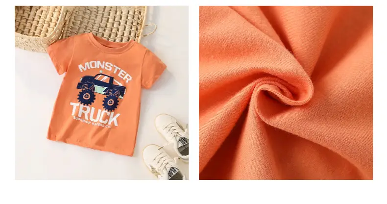 Kids Monster Truck T-Shirt Orange Cotton Boys — feature 10