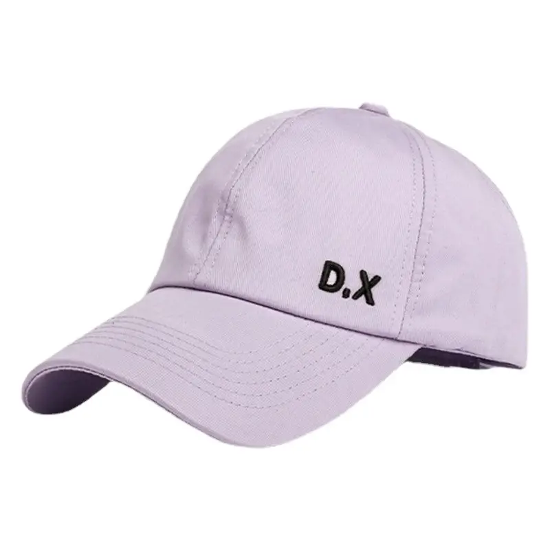 Women's Purple Peaked Cap with Tied High Ponytail