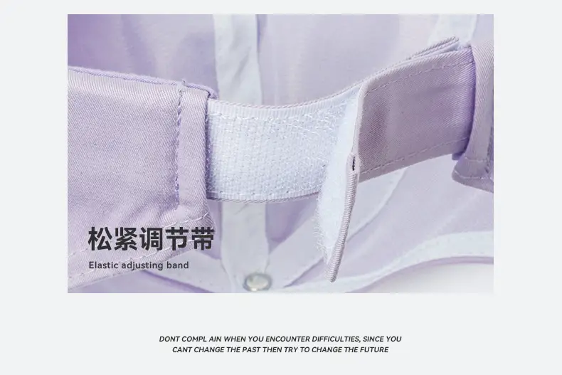 Women's Purple Peaked Cap with Tied High Ponytail — feature 15