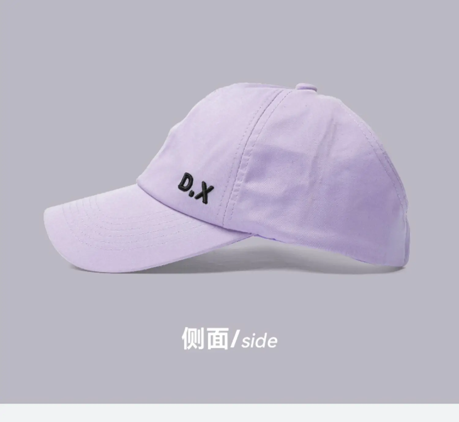 Women's Purple Peaked Cap with Tied High Ponytail — feature 20