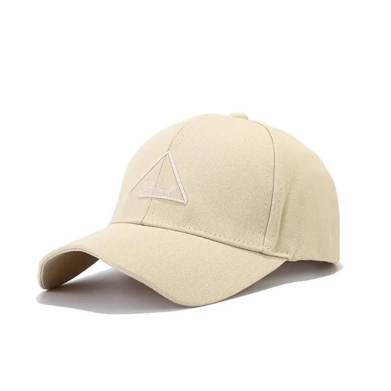 Men's Beige Embroidered Baseball Cap Summer Hat - Image 3