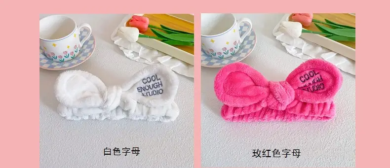 Pink Bow Hairband with Embroidered Letter Design — feature 11
