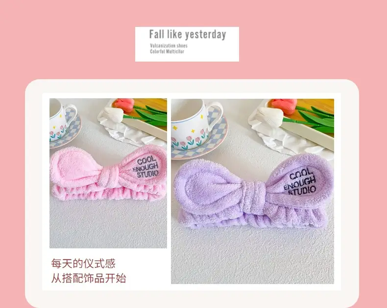 Pink Bow Hairband with Embroidered Letter Design — feature 15