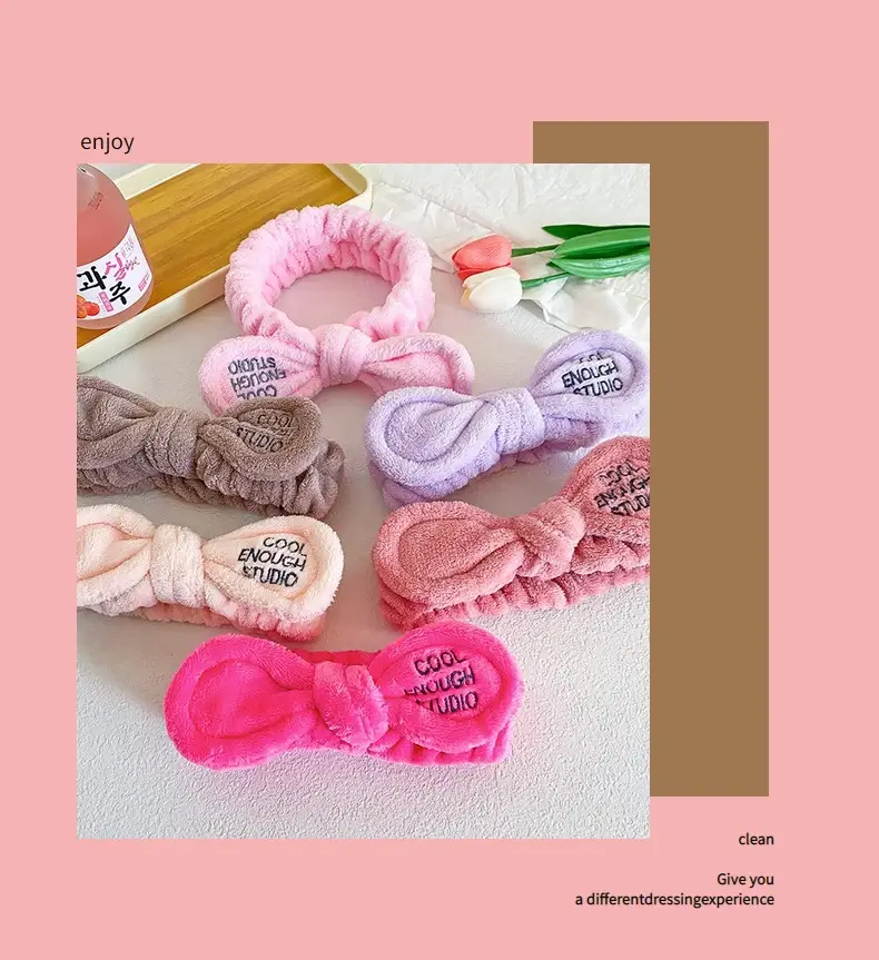 Pink Bow Hairband with Embroidered Letter Design — feature 21