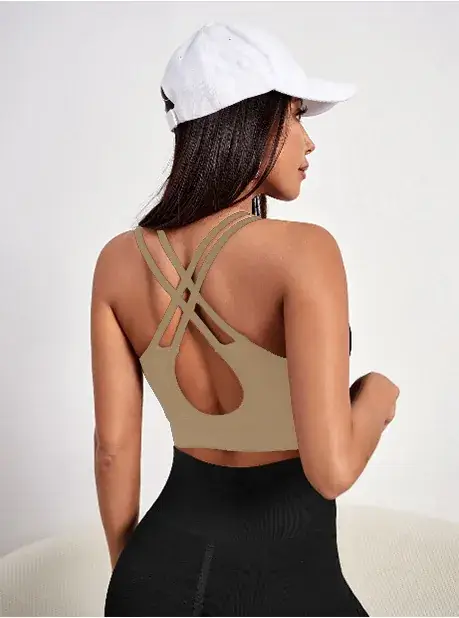 Black Red Cross Strap Sports Bra for Women — feature 10
