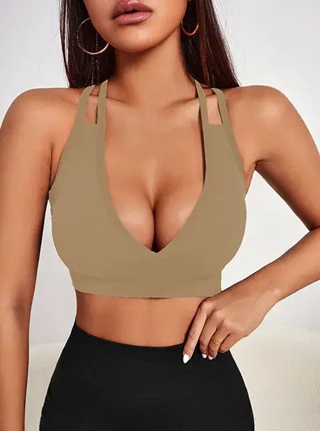 Black Red Cross Strap Sports Bra for Women — feature 12