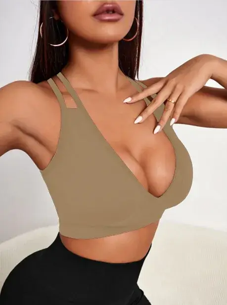 Black Red Cross Strap Sports Bra for Women — feature 9