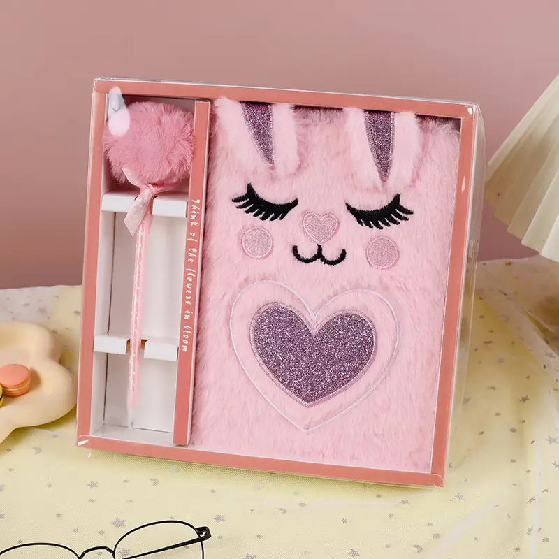 Cute Bunny Plush Book for Girls A5 Business Notebook - Image 6