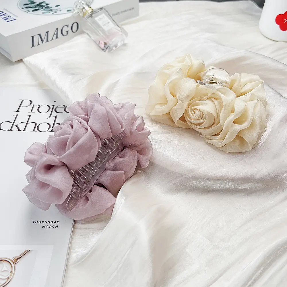 2026 Spring Chiffon Hair Clip Korean Style Elegant Back-Of-Head Updo Shark Clip Women's Hairpin Does Not Damage Hair - Image 6