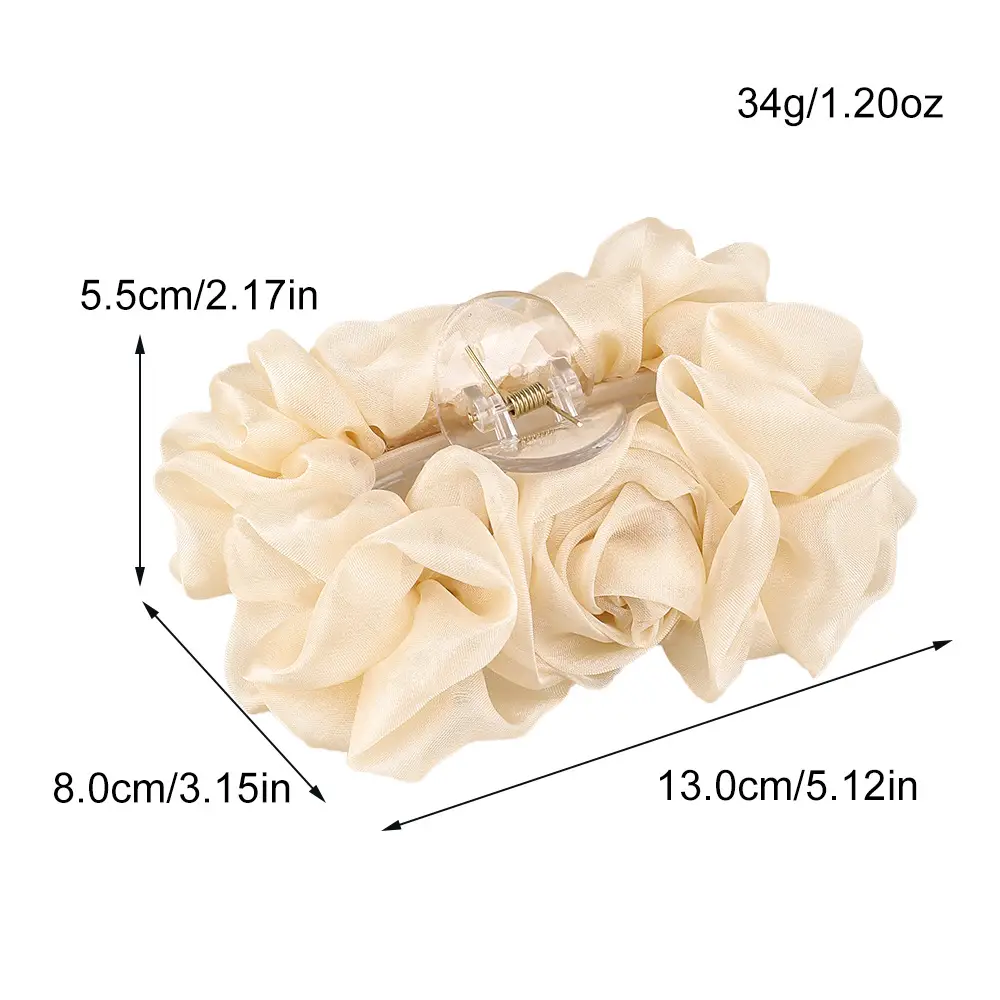 2026 Spring Chiffon Hair Clip Korean Style Elegant Back-Of-Head Updo Shark Clip Women's Hairpin Does Not Damage Hair - Image 8