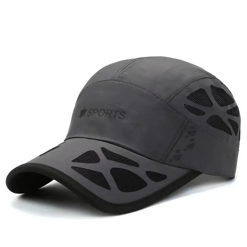 Men's Black Mesh Sports Cap with Vent Design