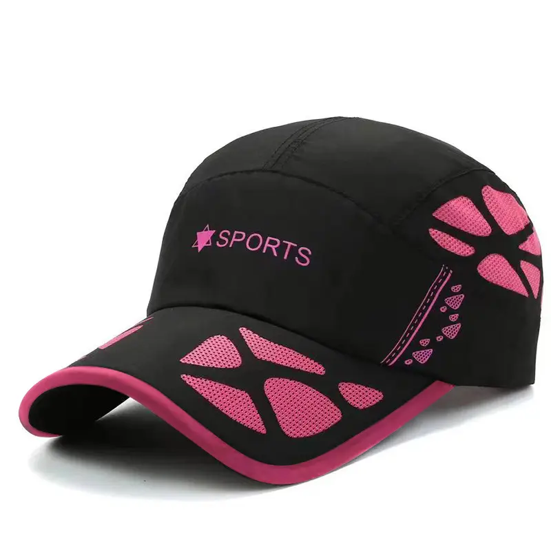 Men's Black Mesh Sports Cap with Vent Design