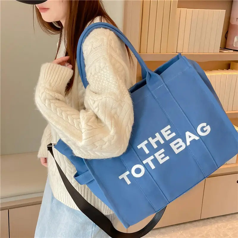 2023 Cross-Border Women's Blue Tote Bag Solid Color - Image 7