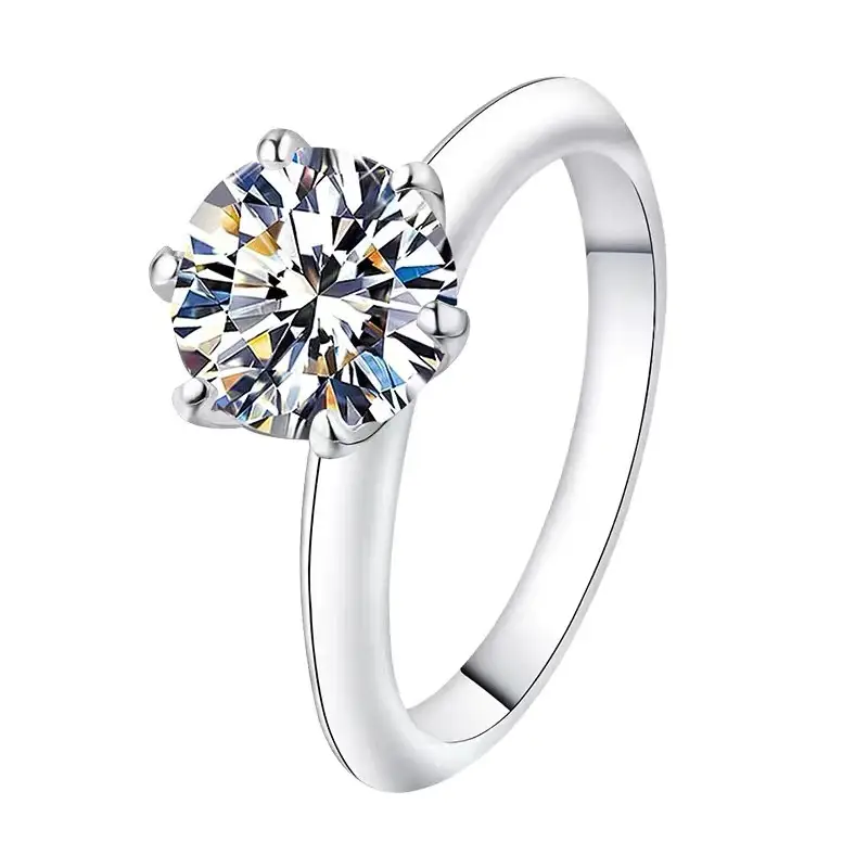 Clearance Silver Half of the Mountain Color American Moissanite Ring - Image 5