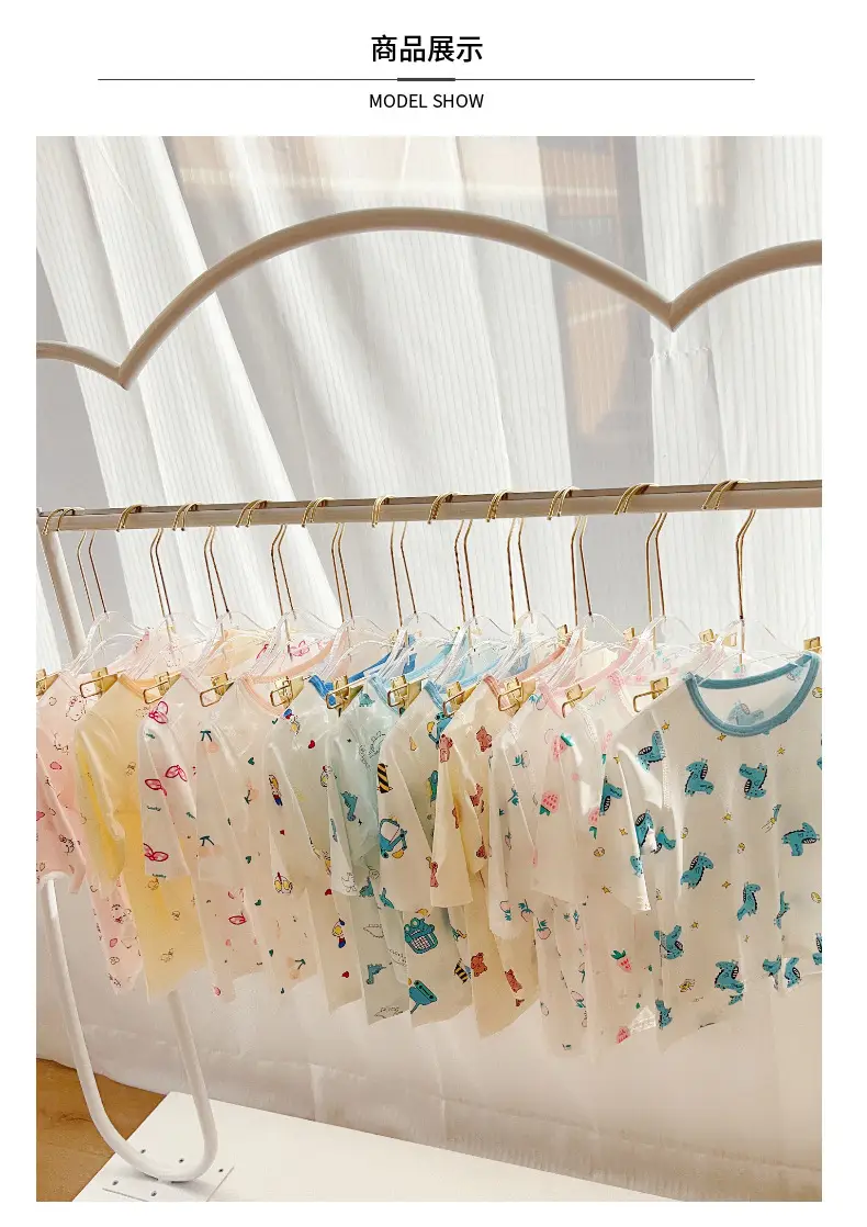 Anmeiya children's summer air conditioning clothing micro-business explosives boys and girls Tencel seven-point sleeve home clothing manufacturers wholesale — feature 15