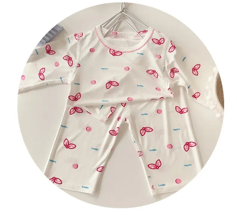 Anmeiya children's summer air conditioning clothing micro-business explosives boys and girls Tencel seven-point sleeve home clothing manufacturers wholesale — feature 19