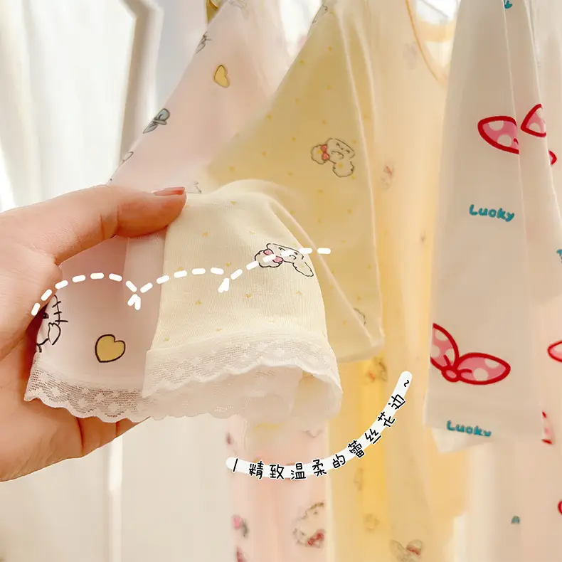 Anmeiya children's summer air conditioning clothing micro-business explosives boys and girls Tencel seven-point sleeve home clothing manufacturers wholesale — feature 24