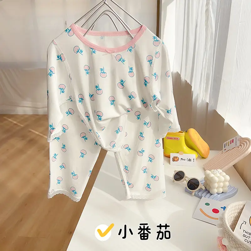 Anmeiya children's summer air conditioning clothing micro-business explosives boys and girls Tencel seven-point sleeve home clothing manufacturers wholesale